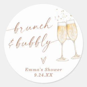Boho-Dankeschön-Aufkleber   Brunch & Bubbly Runder Aufkleber