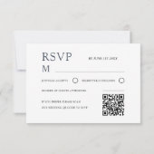 Boho Dark Blue Watercolor Floral RSVP Karte (Rückseite)