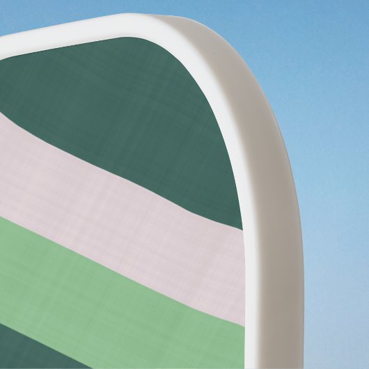 Boho Dark Emerald und Dusty Sage Green Stripes Pickleball Schläger