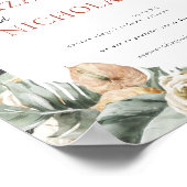 Boho Dark Floral Greenery | Begrüßungszeichen Poster (Ecke)