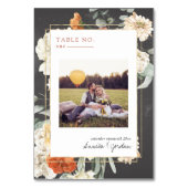 Boho Dark Floral Greenery Botanical | Hochzeit Tischnummer (Vorderseite)