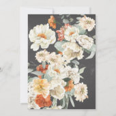 Boho Dark Floral Greenery Botanische Hochzeit Einladung (Rückseite)