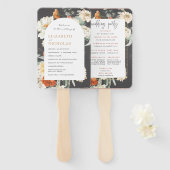 Boho Dark Floral Greenery | Hochzeitsprogramm Fächer (Vorne und Hinten)