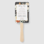 Boho Dark Floral Greenery | Hochzeitsprogramm Fächer (Rückseite)