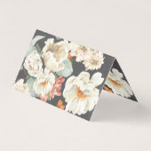 Boho Dark Floral | Hochzeitsfeier Platzkarte Visitenkarten (Rückseite)