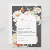 Boho Dark Floral | Hochzeitskarte Dankeschön Karte (Vorderseite)