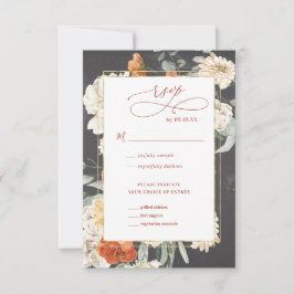 Boho Dark Floral | HochzeitsrSVP RSVP Karte