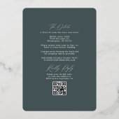Boho Dark Green Wedding Arch & UAWG QR Code Folieneinladung (Rückseite)