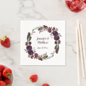 Boho Dark Lila und Butter Rum Rose Grüne Serviette (Beispiel)