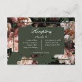 Boho Dark Peony Blume Hochzeitsempfang Begleitkarte (Vorderseite)