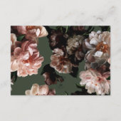 Boho Dark Peony Blume Hochzeitsempfang Begleitkarte (Rückseite)