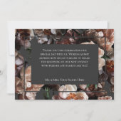 Boho Dark Peony Blume Moderne Hochzeit Dankeskarte (Rückseite)