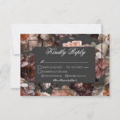 Boho Dark Peony Blume Moderne Hochzeit RSVP Karte (Vorderseite)