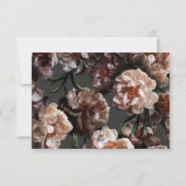 Boho Dark Peony Blume Moderne Hochzeit RSVP Karte (Rückseite)