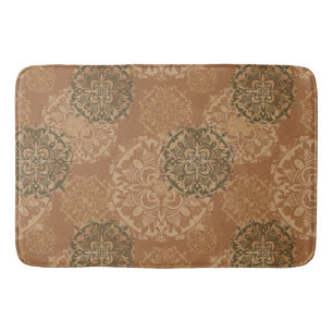 Boho Dark Rust Mandalases Bath Mat Badematte