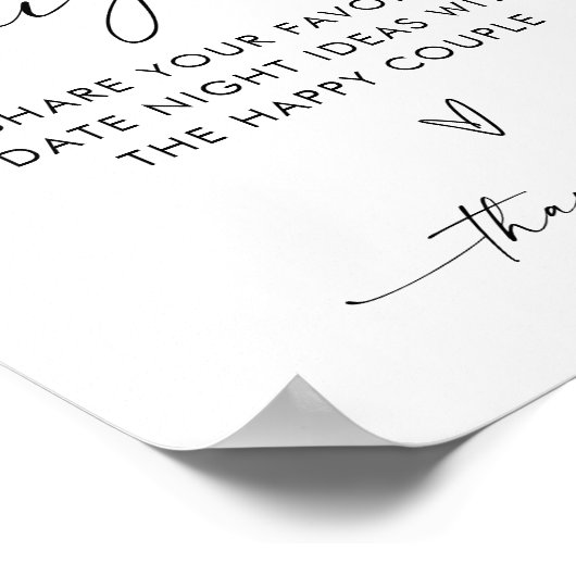 Boho Date Night Ideas, Moderne Minimalistisch Brid Poster (Ecke)