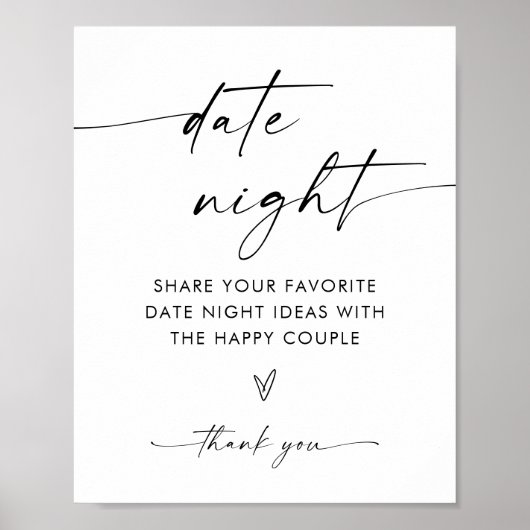 Boho Date Night Ideas, Moderne Minimalistisch Brid Poster (Vorne)