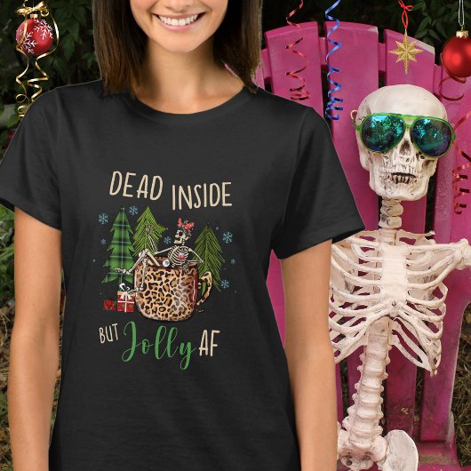 Boho Dead Inside Rustic Funny Christmas Womens T-Shirt