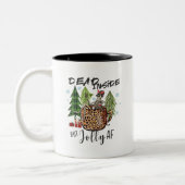 Boho Dead Inside Rustikale Weihnachten Zweifarbige Tasse (Links)