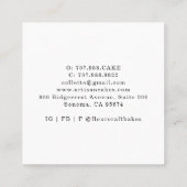 Boho Decorated Cake Baker Konditorei Koch Quadratische Visitenkarte (Rückseite)