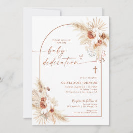 Boho Dedication-Einladung | Pampas Grass Boho Tauf Einladung