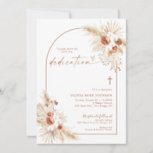 Boho Dedication-Einladung | Pampas Grass Boho Tauf