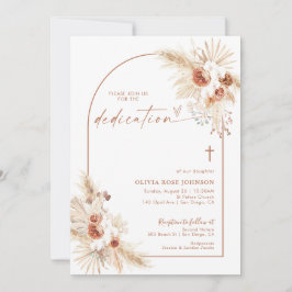 Boho Dedication-Einladung | Pampas Grass Boho Tauf Einladung