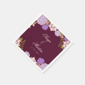 Boho Deep Wine Décor Floral Wedding Party Napkins Serviette (Ecke)