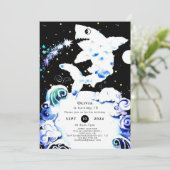 Boho Deepsea Editable Shark Birthday Einladung (Stehend Vorderseite)
