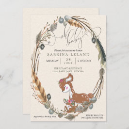 BOHO Deer and Fawn Baby Shower Einladung