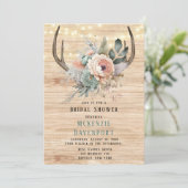 Boho Deer Antler Brautparty Einladung (Stehend Vorderseite)