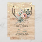 Boho Deer Antler Brautparty Einladung (Vorne/Hinten)