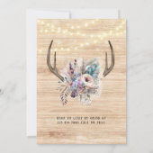 Boho Deer Antler Floral Bridesmaids Luncheon Einladung (Rückseite)