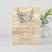 Boho Deer Antler Floral Wedding Einladung (Stehend Vorderseite)