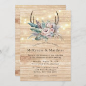 Boho Deer Antler Floral Wedding Einladung (Vorne/Hinten)