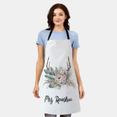 Boho Deer Antler Floral Wedding Schürze (Getragen)