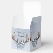 Boho Deer Antler mit Blue Florals Wedding Geschenkschachtel (Geöffnet)
