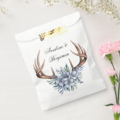 Boho Deer Antler mit Blue Florals Wedding Geschenktütchen (Versiegelt)