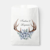 Boho Deer Antler mit Blue Florals Wedding Geschenktütchen (Vorderseite)