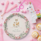 BOHO Deer Antler Rose Baby Girl Dusche Kunst Pappteller (Party)