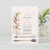 Boho Deer Antlers and Florals Arrows Brautparty Einladung (Stehend Vorderseite)