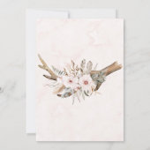 Boho Deer Antlers and Florals Couples Dusche Einladung (Rückseite)