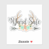 BOHO Deer Antlers Arrow Yard Sale Aufkleber (Blatt)