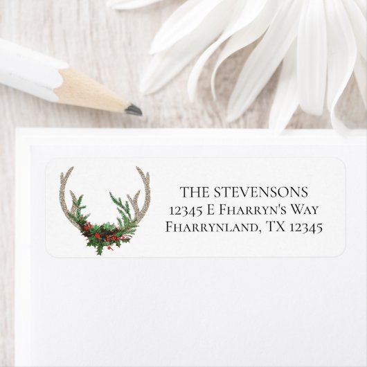 Boho Deer Antlers | Rustikale Weihnachtsadresse (Insitu)