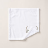 Boho Deer Antlers | Rustikale Weihnachtsblume Badhandtuch Set (Waschlappen)