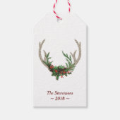 Boho Deer Antlers | Rustikale Weihnachtsblume Geschenkanhänger (Vorderseite)