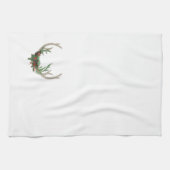 Boho Deer Antlers | Rustikale Weihnachtsblume Geschirrtuch (Horizontal)