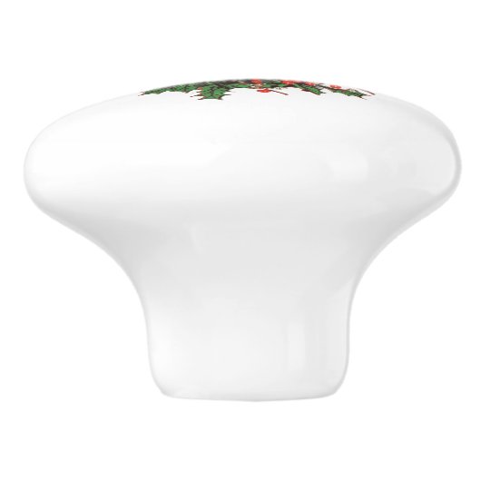 Boho Deer Antlers | Rustikale Weihnachtsblume Keramikknauf (Seitenansicht)