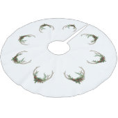 Boho Deer Antlers | Rustikale Weihnachtsblume Polyester Weihnachtsbaumdecke (Schrägansicht)