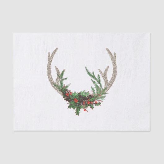 Boho Deer Antlers | Rustikale Weihnachtsblume Seidenpapier (Vorderseite)
